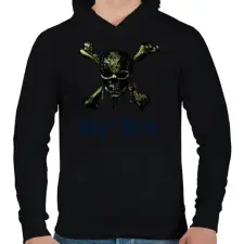 PRINTFASHION metal skull - Férfi kapucnis pulóver - Fekete férfi pulóver, kardigán