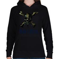 PRINTFASHION metal skull - Női kapucnis pulóver - Fekete női pulóver, kardigán