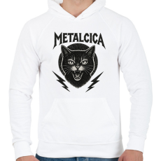 PRINTFASHION metalcica bw - Férfi kapucnis pulóver - Fehér