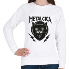 PRINTFASHION metalcica bw - Női pulóver - Fehér női pulóver, kardigán