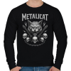 PRINTFASHION metalicat1 - Férfi pulóver - Fekete