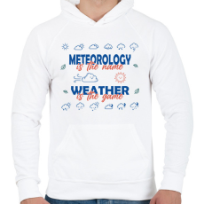 PRINTFASHION Meteorology is the name - Férfi kapucnis pulóver - Fehér