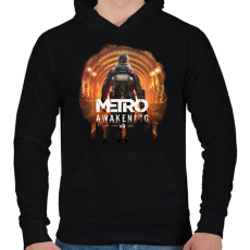 PRINTFASHION Metro Awakening - Férfi kapucnis pulóver - Fekete