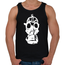 PRINTFASHION Metro Toxic Gas Mask (Fehér) - Férfi atléta - Fekete