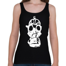 PRINTFASHION Metro Toxic Gas Mask (Fehér) - Női atléta - Fekete női trikó
