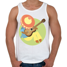 PRINTFASHION Mexikó-sombrero-gitár - Férfi atléta - Fehér