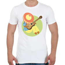 PRINTFASHION Mexikó-sombrero-gitár - Férfi póló - Fehér férfi póló