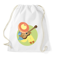 PRINTFASHION Mexikó-sombrero-gitár - Sportzsák, Tornazsák - Fehér tornazsák
