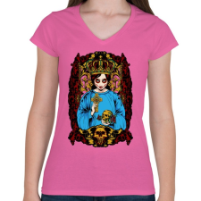 PRINTFASHION Mexikói - Női V-nyakú póló - Rózsaszín női póló