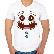 PRINTFASHION Mézeskalács arc - Férfi V-nyakú póló - Fehér férfi póló