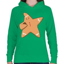 PRINTFASHION Mézeskalács csillag - Női kapucnis pulóver - Zöld női pulóver, kardigán