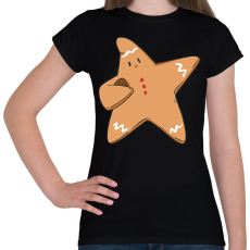 PRINTFASHION Mézeskalács csillag - Női póló - Fekete