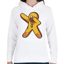 PRINTFASHION Mézeskalács dab - Női kapucnis pulóver - Fehér női pulóver, kardigán