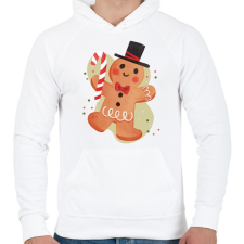 PRINTFASHION Mézeskalács - Férfi kapucnis pulóver - Fehér férfi pulóver, kardigán