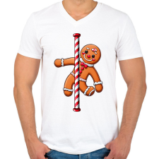 PRINTFASHION Mézeskalács - Férfi V-nyakú póló - Fehér férfi póló
