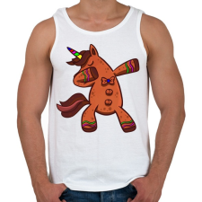 PRINTFASHION Mézeskalács unikornis táncol  - Férfi atléta - Fehér atléta, trikó