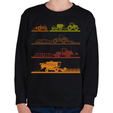 PRINTFASHION Mezőgazdasági gépek - Gyerek pulóver - Fekete gyerek pulóver, kardigán