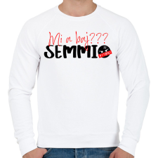 PRINTFASHION Mi a baj? SEMMI!  - Férfi pulóver - Fehér férfi pulóver, kardigán