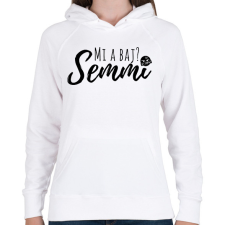 PRINTFASHION Mi a baj? Semmi! - Női kapucnis pulóver - Fehér női pulóver, kardigán