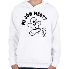 PRINTFASHION Mi jön még mézeskalács - Gyerek kapucnis pulóver - Fehér