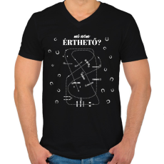 PRINTFASHION Mi nem érthető? - Férfi V-nyakú póló - Fekete