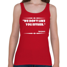 PRINTFASHION Mi se kedveljük egymást - burpees - Női atléta - Cseresznyepiros női trikó