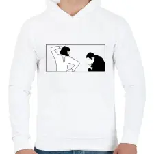 PRINTFASHION Mia&Vincent - Férfi kapucnis pulóver - Fehér férfi pulóver, kardigán