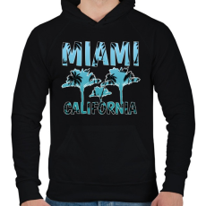 PRINTFASHION Miami california - Férfi kapucnis pulóver - Fekete