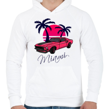 PRINTFASHION Miami  - Férfi kapucnis pulóver - Fehér férfi pulóver, kardigán