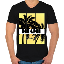 PRINTFASHION Miami  - Férfi V-nyakú póló - Fekete férfi póló