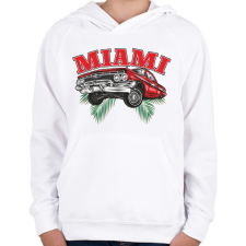 PRINTFASHION Miami lowrider - Gyerek kapucnis pulóver - Fehér gyerek pulóver, kardigán