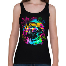 PRINTFASHION Miami mopsz - Női atléta - Fekete női trikó