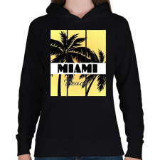 PRINTFASHION Miami - Női kapucnis pulóver - Fekete női pulóver, kardigán
