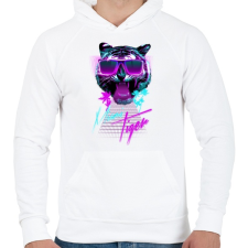 PRINTFASHION Miami tiger - Férfi kapucnis pulóver - Fehér férfi pulóver, kardigán