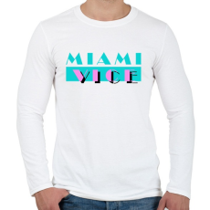 PRINTFASHION Miami Vice - Férfi hosszú ujjú póló - Fehér
