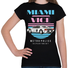 PRINTFASHION Miami Vice - Női póló - Fekete női póló