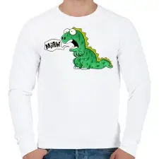 PRINTFASHION miaw dino - Férfi pulóver - Fehér férfi pulóver, kardigán