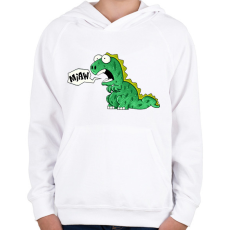 PRINTFASHION miaw dino - Gyerek kapucnis pulóver - Fehér