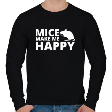 PRINTFASHION Mice make me happy - Férfi pulóver - Fekete