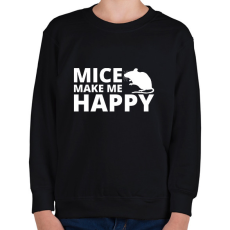 PRINTFASHION Mice make me happy - Gyerek pulóver - Fekete