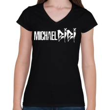 PRINTFASHION Michael Bibi - Női V-nyakú póló - Fekete női póló