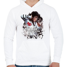 PRINTFASHION Michael Jackson Bad - Férfi kapucnis pulóver - Fehér férfi pulóver, kardigán