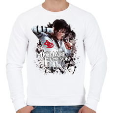 PRINTFASHION Michael Jackson Bad - Férfi pulóver - Fehér