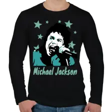 PRINTFASHION michael jackson drawn - Férfi hosszú ujjú póló - Fekete férfi póló