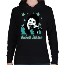 PRINTFASHION michael jackson drawn - Női kapucnis pulóver - Fekete női pulóver, kardigán