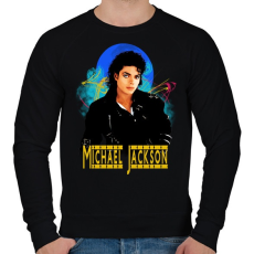 PRINTFASHION michael jackson - Férfi pulóver - Fekete