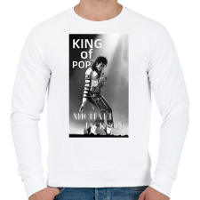 PRINTFASHION michael jackson king - Férfi pulóver - Fehér férfi pulóver, kardigán