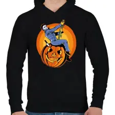 PRINTFASHION Michael Myers - Férfi kapucnis pulóver - Fekete férfi pulóver, kardigán