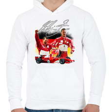 PRINTFASHION Michael Schumacher - Férfi kapucnis pulóver - Fehér