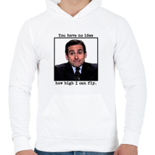 PRINTFASHION Michael Scott - Férfi kapucnis pulóver - Fehér férfi pulóver, kardigán